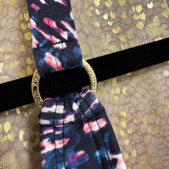 Calvin Klein Blue Black Starry Night Starburst Pattern One Piece Swimsuit Size 1 - Picture 4 of 11